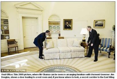 图为：椭圆形办公室内据称有秘道